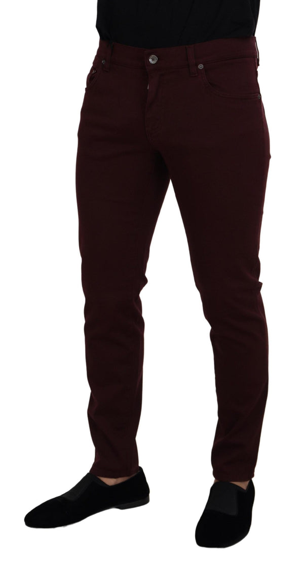 Dolce &amp; Gabbana Bordeaux Cotton Stretch GOLD Denim Farkut