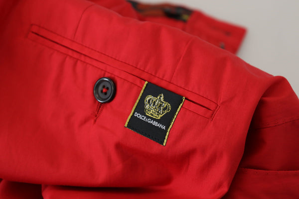 Dolce &amp; Gabbana Red Cotton Slim Fit Housut Chinos Pants