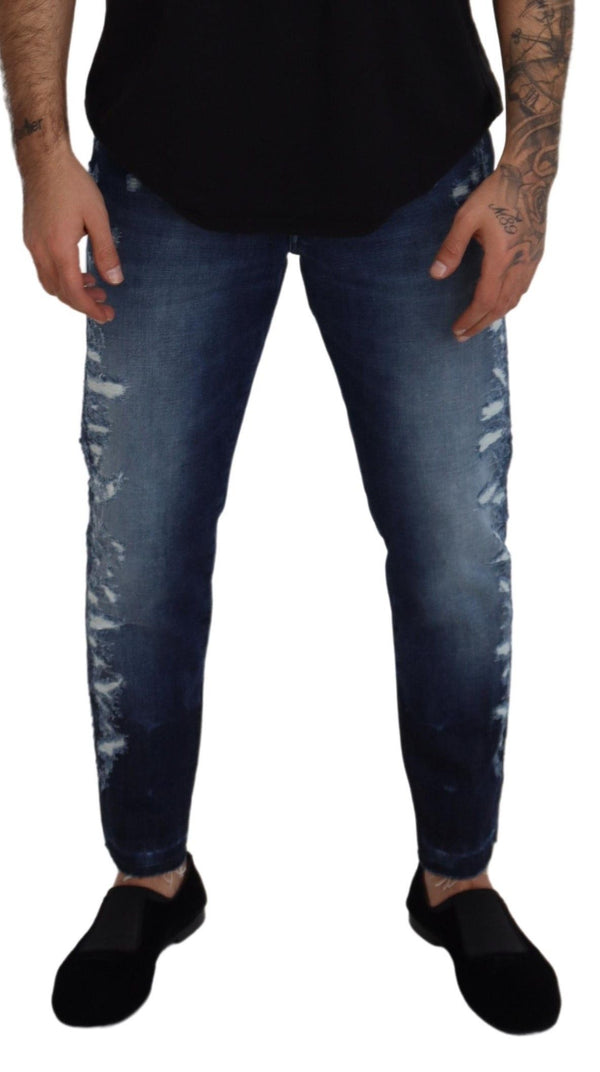 Dolce &amp; Gabbana Blue Wash Cotton Regular Denim Jeans Pants