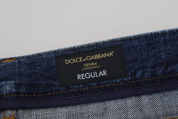 Dolce &amp; Gabbana Blue Wash Cotton Regular Denim Jeans Pants