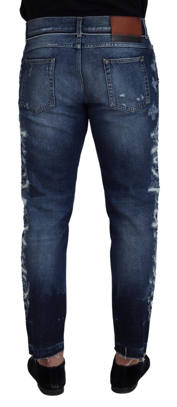 Dolce &amp; Gabbana Blue Wash Cotton Regular Denim Jeans Pants