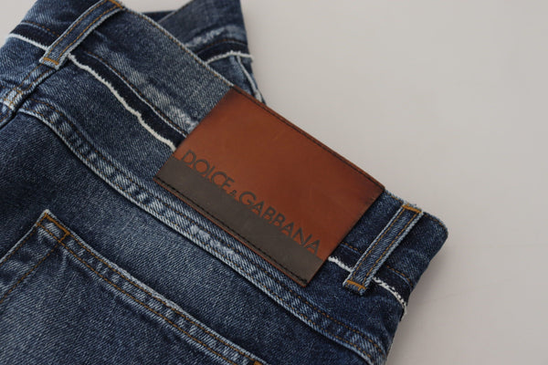 Dolce &amp; Gabbana Blue Wash Cotton Regular Denim Jeans Pants