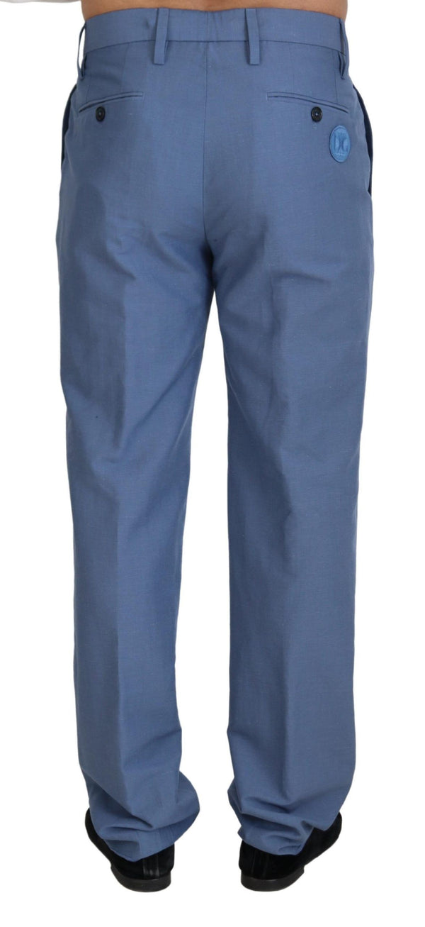 Dolce &amp; Gabbana Siniset pellavapuuvillaiset ohuet housut Chinos Pants