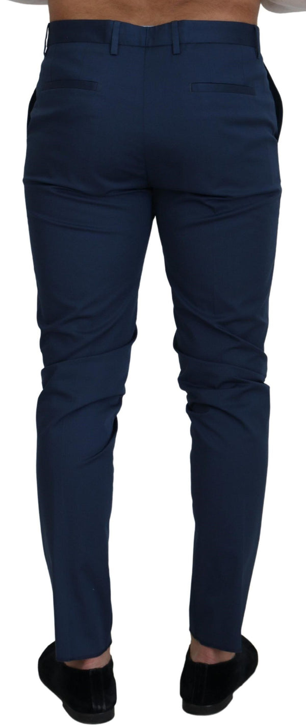 Dolce &amp; Gabbana Blue Stretch Cotton Slim Housut Chinos Pants