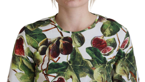 Dolce &amp; Gabbana Crew-neck Cotton Top Pusero Fruit T-paita