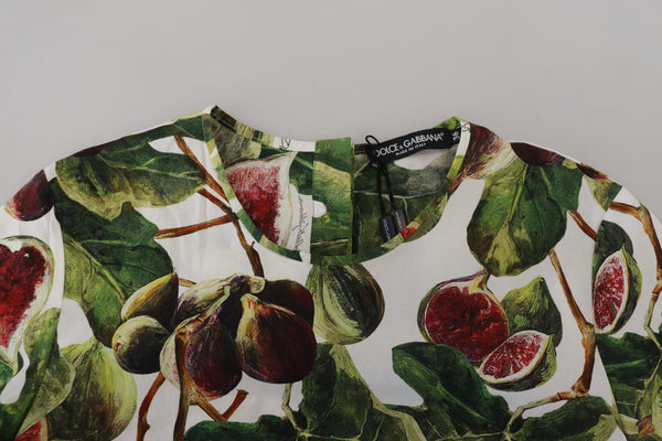 Dolce &amp; Gabbana Crew-neck Cotton Top Pusero Fruit T-paita