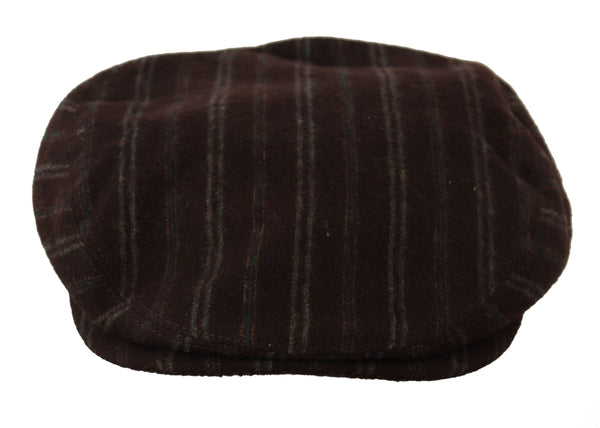 Dolce & Gabbana Elegant Striped Wool Blend Newsboy Cap