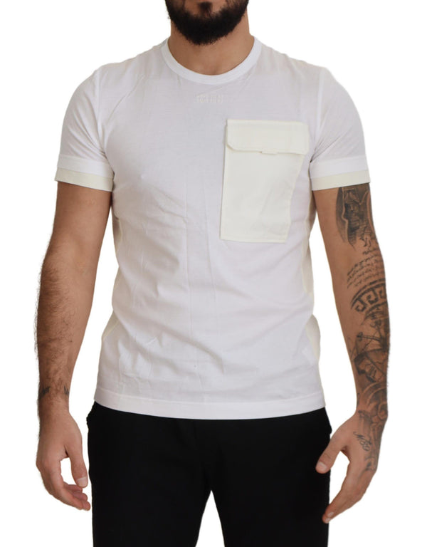 Dolce &amp; Gabbana White Flap Pocket Lyhythihainen T-paita