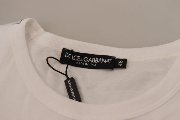 Dolce &amp; Gabbana White Flap Pocket Lyhythihainen T-paita