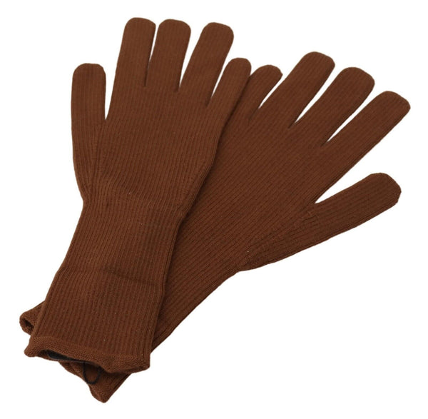 Dolce &amp; Gabbana Ruskeat Cashmere Knitted Hands Rukkaset Miesten Gloves