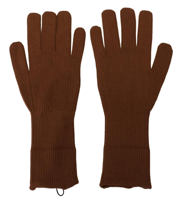 Dolce &amp; Gabbana Ruskeat Cashmere Knitted Hands Rukkaset Miesten Gloves