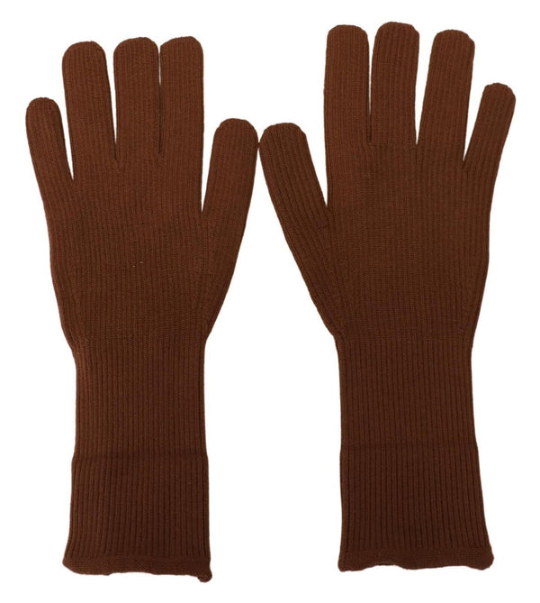 Dolce &amp; Gabbana Ruskeat Cashmere Knitted Hands Rukkaset Miesten Gloves