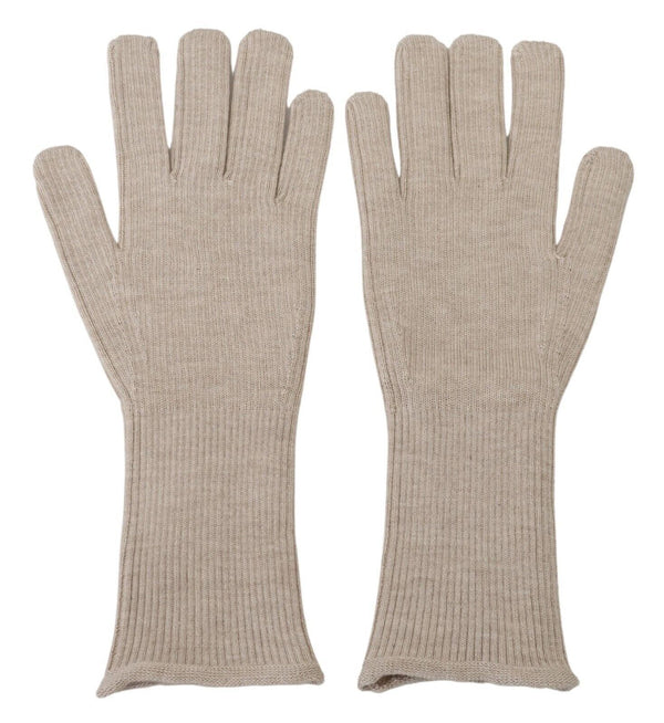 Dolce &amp; Gabbana Ivory Cashmere Silk Hands Mitten Miesten hanskat