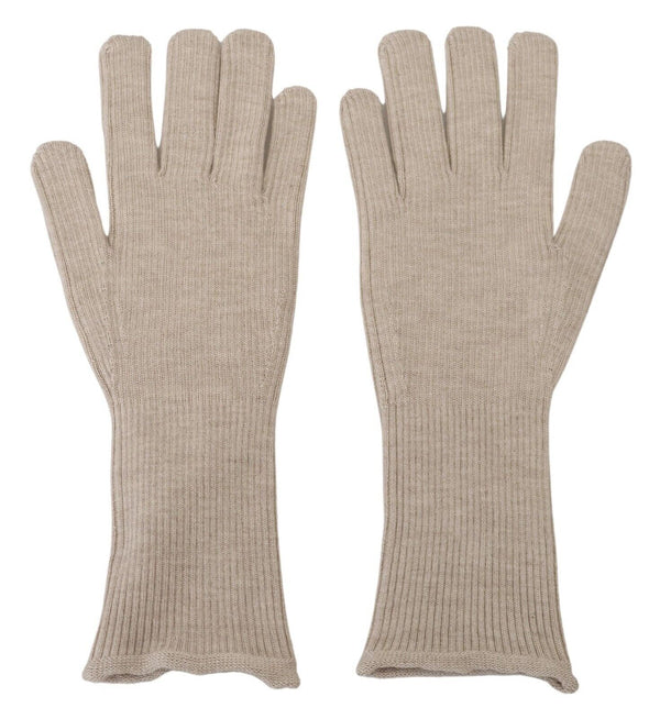 Dolce &amp; Gabbana Ivory Cashmere Silk Hands Mitten Miesten hanskat