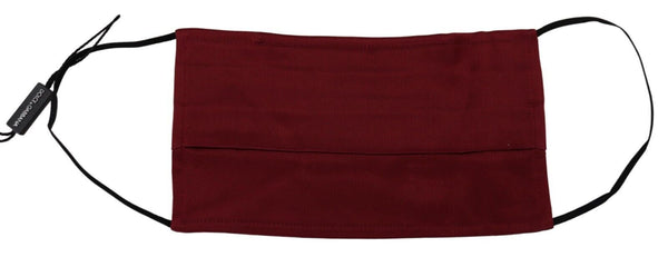 Dolce &amp; Gabbana Maroon Silk laskostettu elastinen korvahihna One Size -naamio