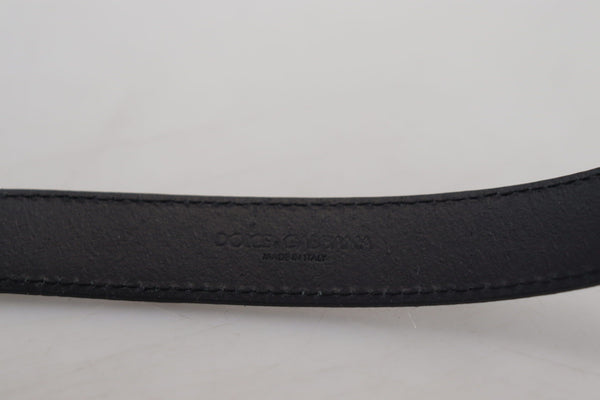 Dolce & Gabbana Elegant Silver Leather Designer Belt