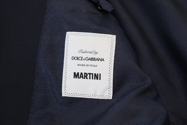 Dolce &amp; Gabbana tummansininen villainen yksirivinen MARTINI bleiseri