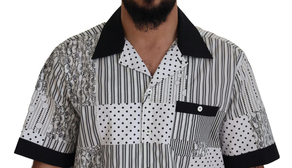 Dolce & Gabbana Elegant Black & White Cotton Shirt