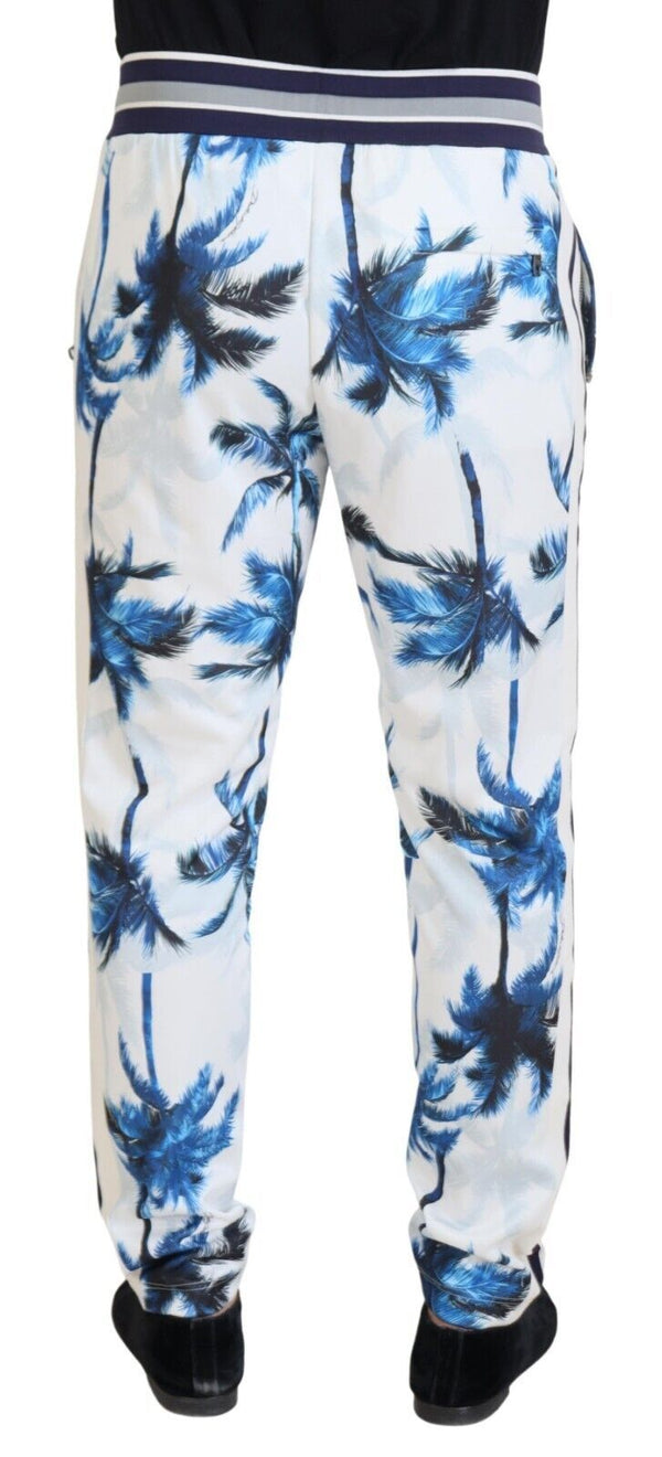 Dolce &amp; Gabbana White Palm Tree Print Miesten housut