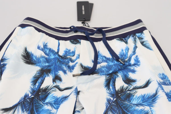 Dolce &amp; Gabbana White Palm Tree Print Miesten housut