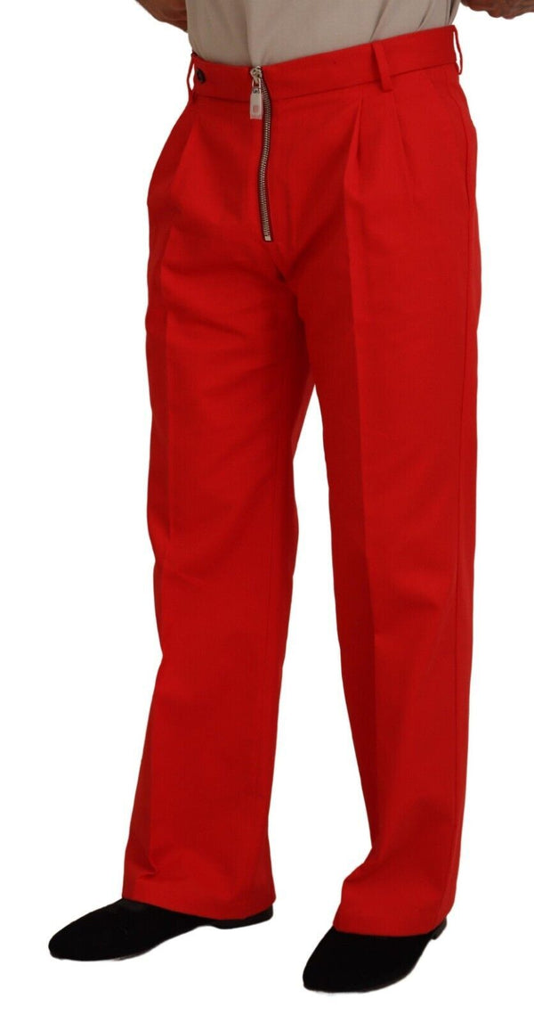 Dolce & Gabbana Stunning Red Mainline Cotton Pants