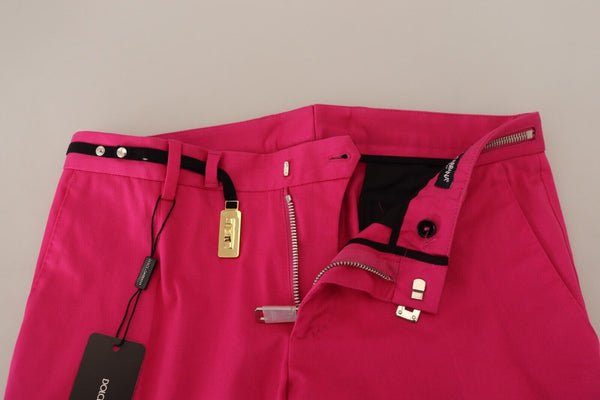 Dolce &amp; Gabbana Pink Zipper Buckle Waist Housut