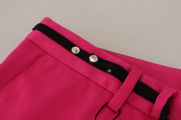 Dolce &amp; Gabbana Pink Zipper Buckle Waist Housut