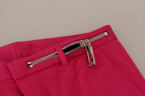 Dolce &amp; Gabbana Pink Zipper Buckle Waist Housut