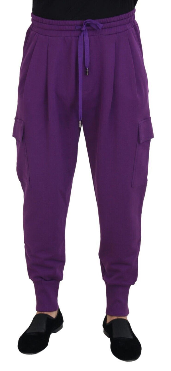 Dolce &amp; Gabbana Purple Cotton Cargo lenkkihousut