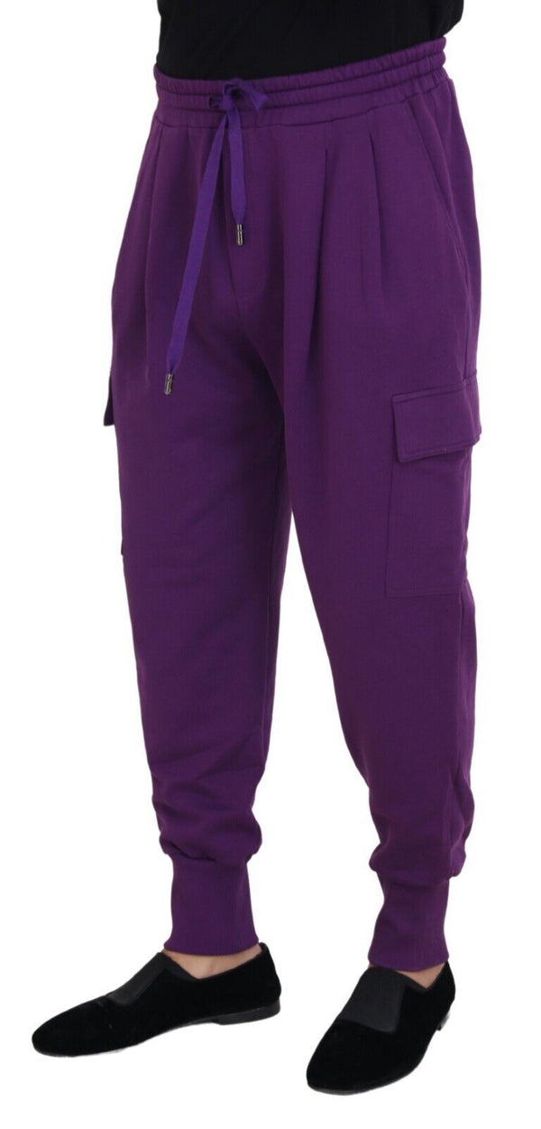 Dolce &amp; Gabbana Purple Cotton Cargo lenkkihousut