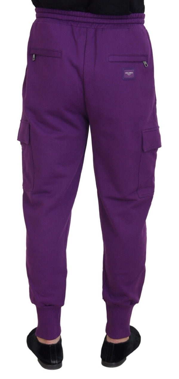 Dolce &amp; Gabbana Purple Cotton Cargo lenkkihousut