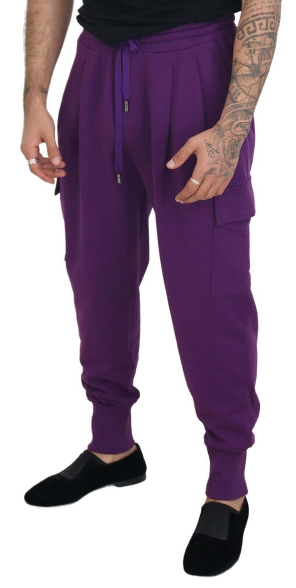 Dolce &amp; Gabbana Purple Cotton Cargo lenkkihousut