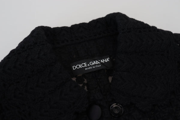 Dolce & Gabbana Elegant Black Wool Blend Button Down Jacket