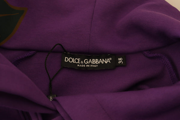 Dolce & Gabbana Elegant Purple Floral Pullover Sweater