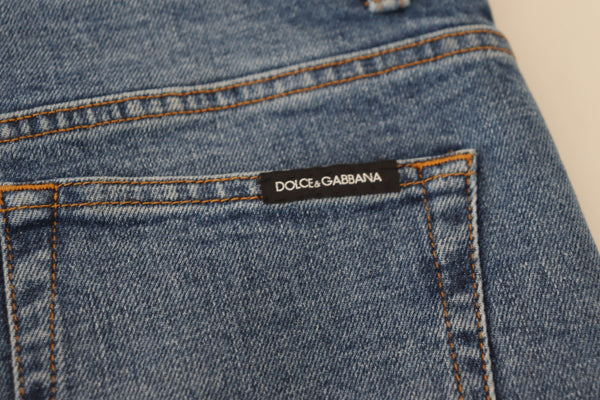 Dolce &amp; Gabbana Blue Cotton Skinny High Waist Denim Farkut