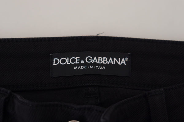 Dolce &amp; Gabbana Black Cotton Skinny Women Denim Farkut