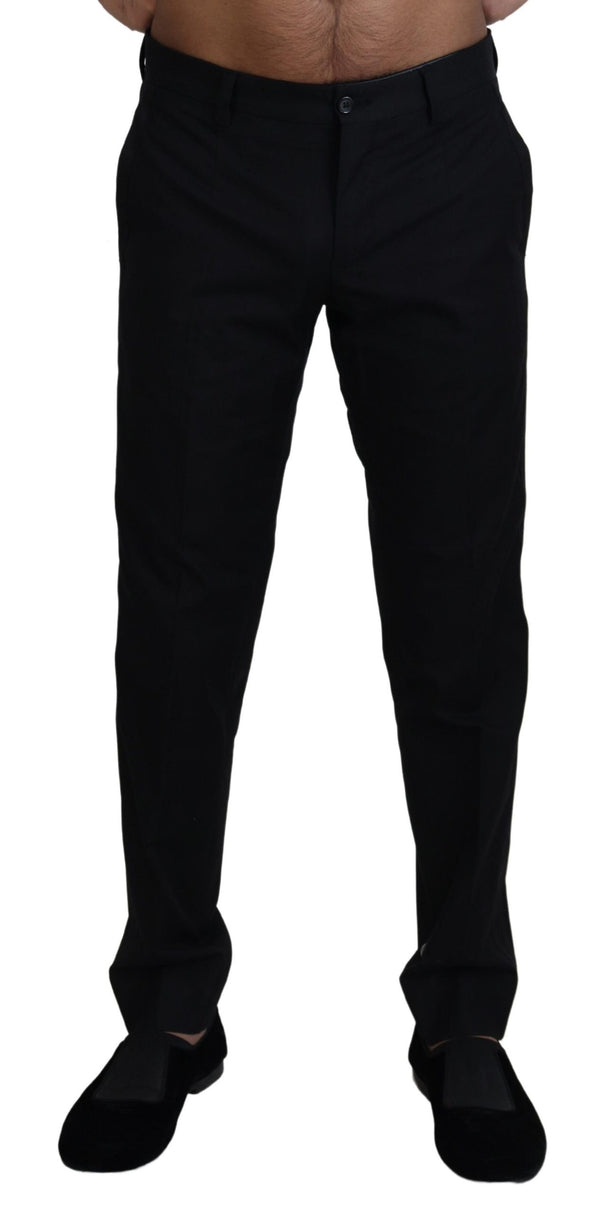 Dolce &amp; Gabbana Black Chino -muodolliset puuvillahousut