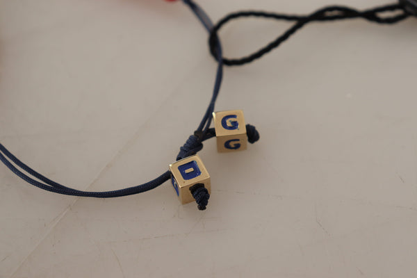 Dolce &amp; Gabbana Red Blue Beaded DG LOVES LONDON Flag -rannekoru