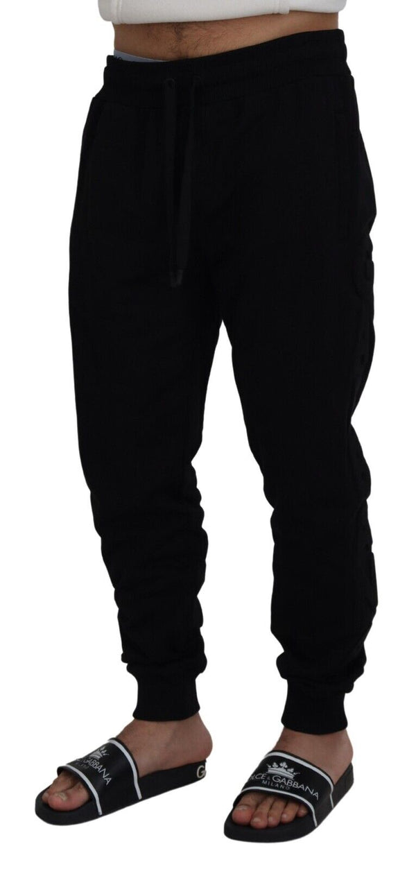 Dolce &amp; Gabbana Black Cotton Miesten Jogger-housut