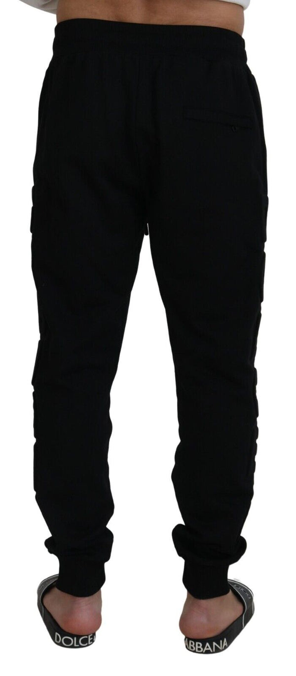 Dolce &amp; Gabbana Black Cotton Miesten Jogger-housut