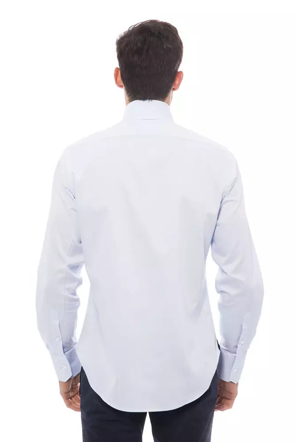 Billionaire Italian Couture Light Blue Cotton Men Shirt