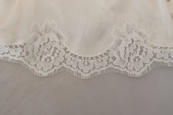 Dolce & Gabbana Elegant White Lace Lingerie Shorts