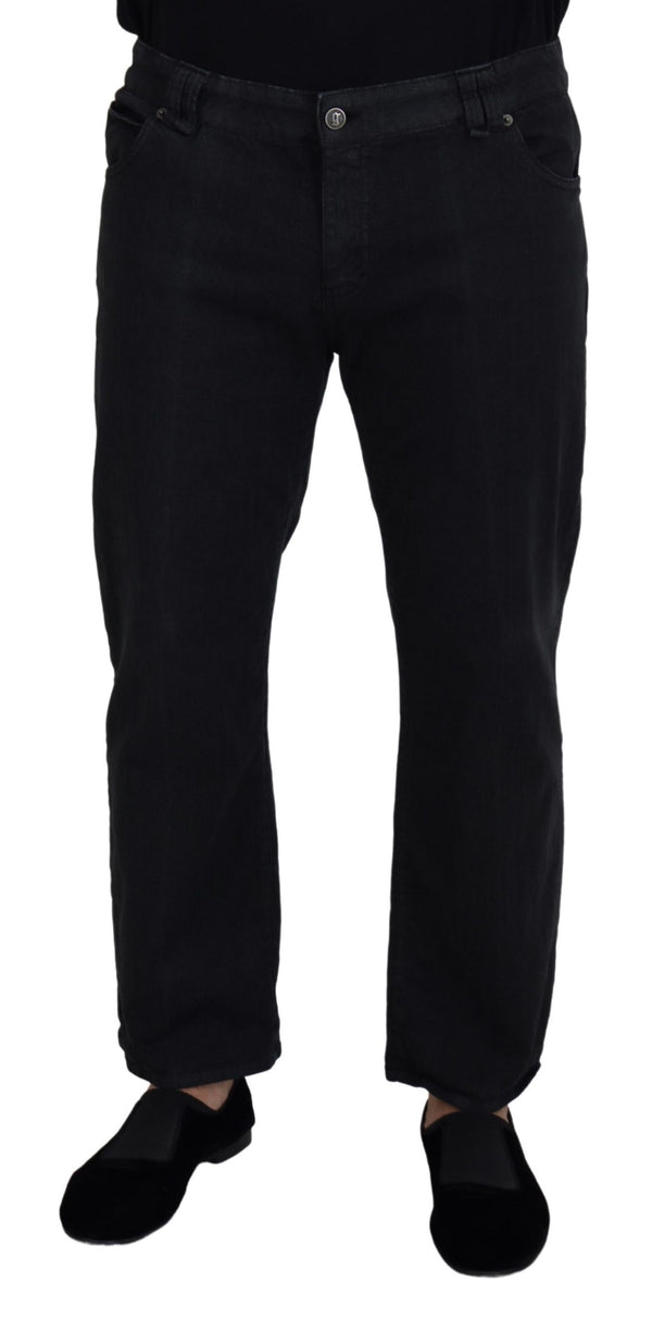 John Galliano Black Cotton Back Buckle Casual Denim Farkut