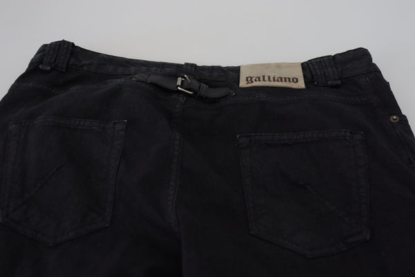 John Galliano Black Cotton Back Buckle Casual Denim Farkut