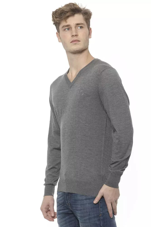 Miljardööri italialainen Couture Grey Cashmere -villapaita