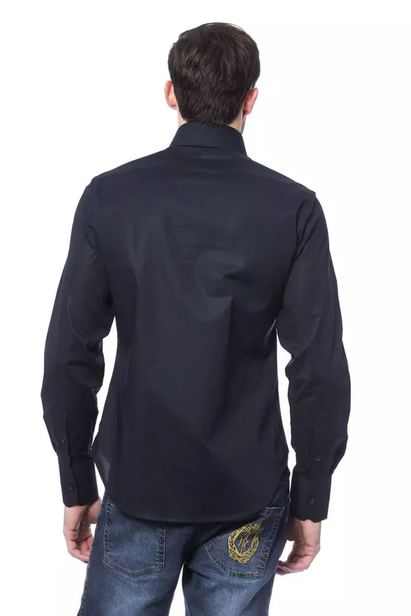 Billionaire Italian Couture Elegant Monogram Blue Shirt for Men