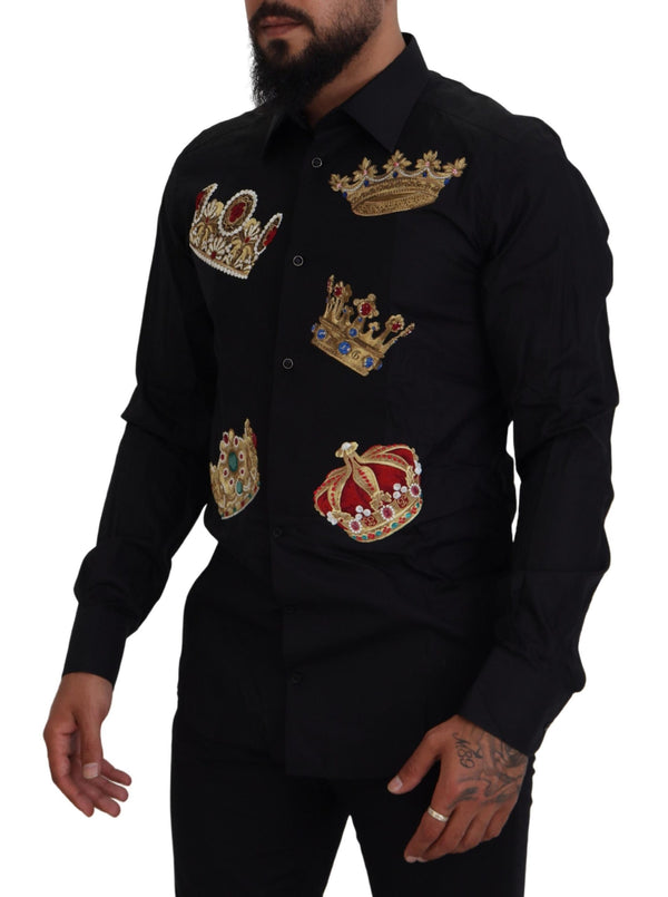 Dolce &amp; Gabbana Black Gold Crown Slim Fit -mekko, juhlapaita