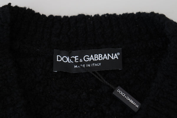 Dolce &amp; Gabbana musta villainen V-kaula-aukkoinen neulepusero