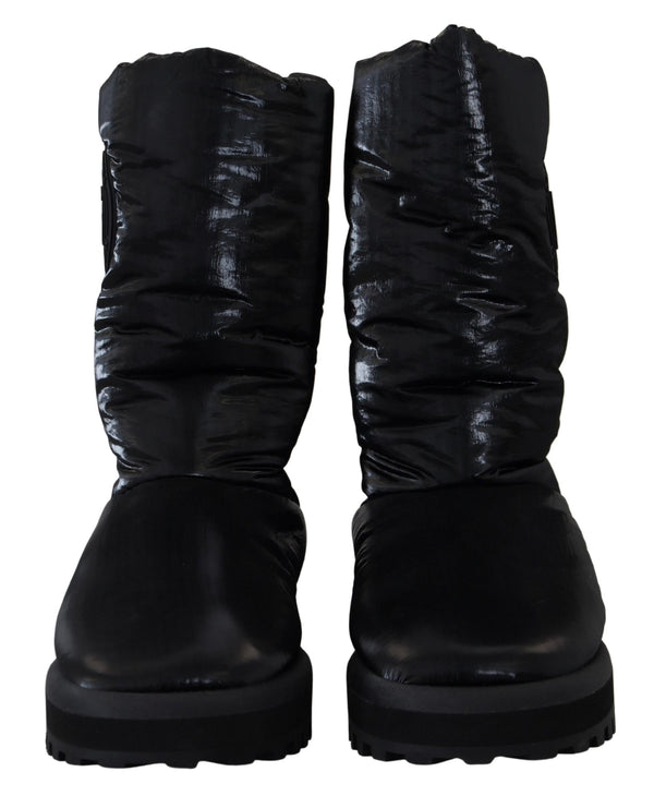 Dolce &amp; Gabbana Black Boots -pehmustetut talvikengät