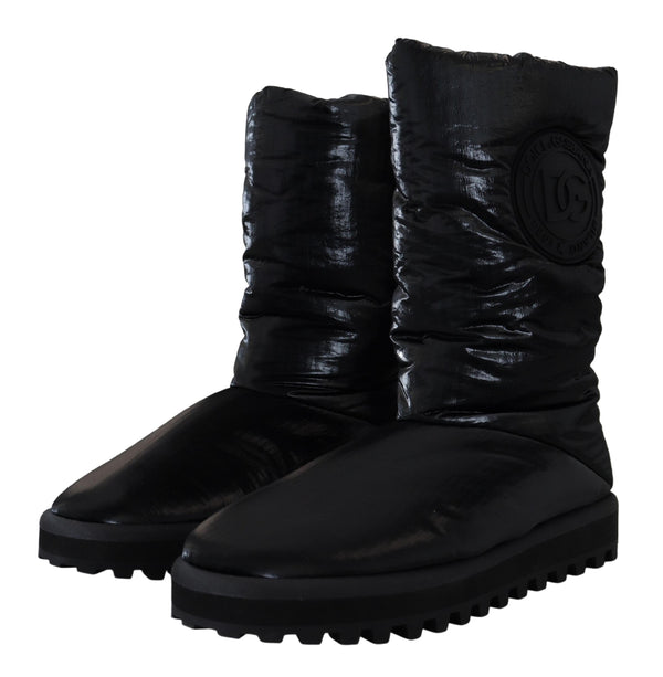 Dolce &amp; Gabbana Black Boots -pehmustetut talvikengät